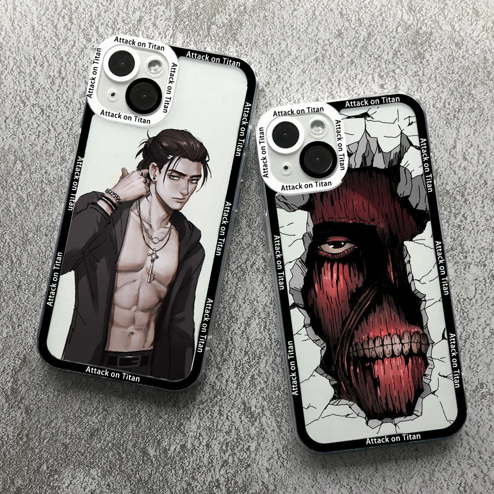 Anime Attack On Titan Phone Case For iPhone 17 16 15 14 13 12 11 Pro Max 17AIR 16Plus Clear Angel eyes Soft Silicone bumper Case