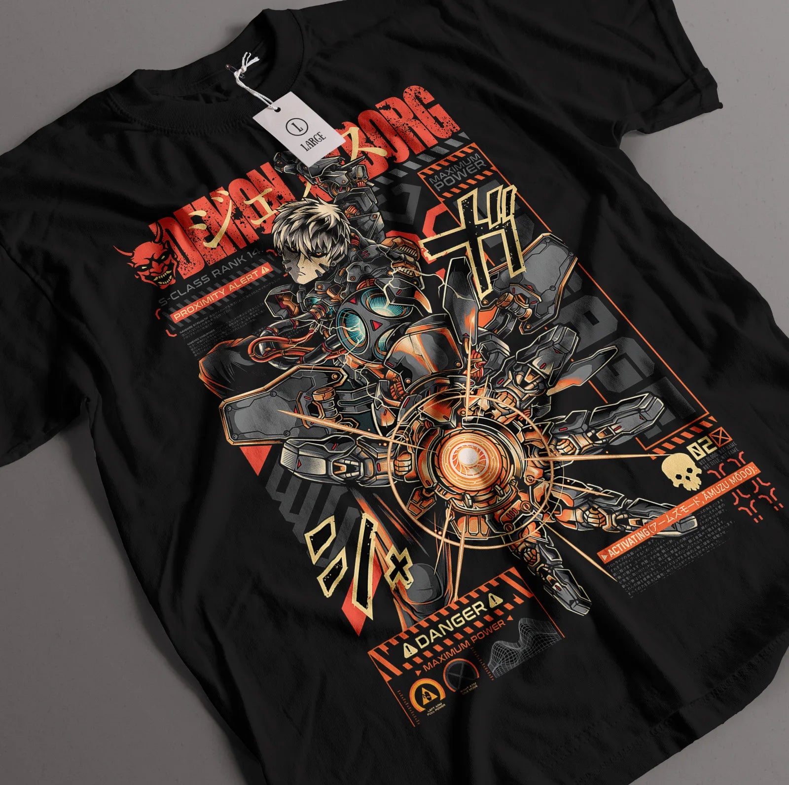 Anime One Punch Man Tshirt Genos Fubuki Shirt OK T-Shirt Saitama Garou Tee