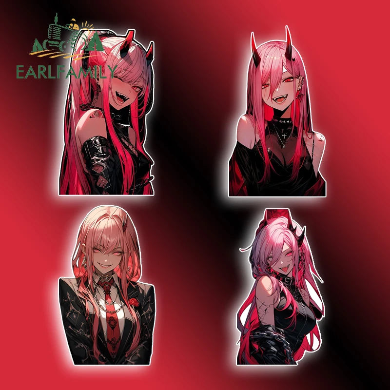 13cm x 7.4cm Zero Two Anime Car Sticker Motorcycle Bumper Funny Laptop Sunscreen Decal Scratch-Proof Fashion Decor