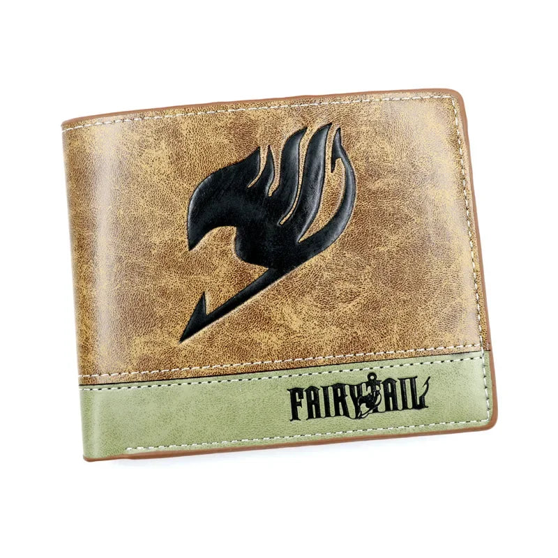 Anime demon slayer Man Bifold Wallets Khaki Card Holders Coin Purse