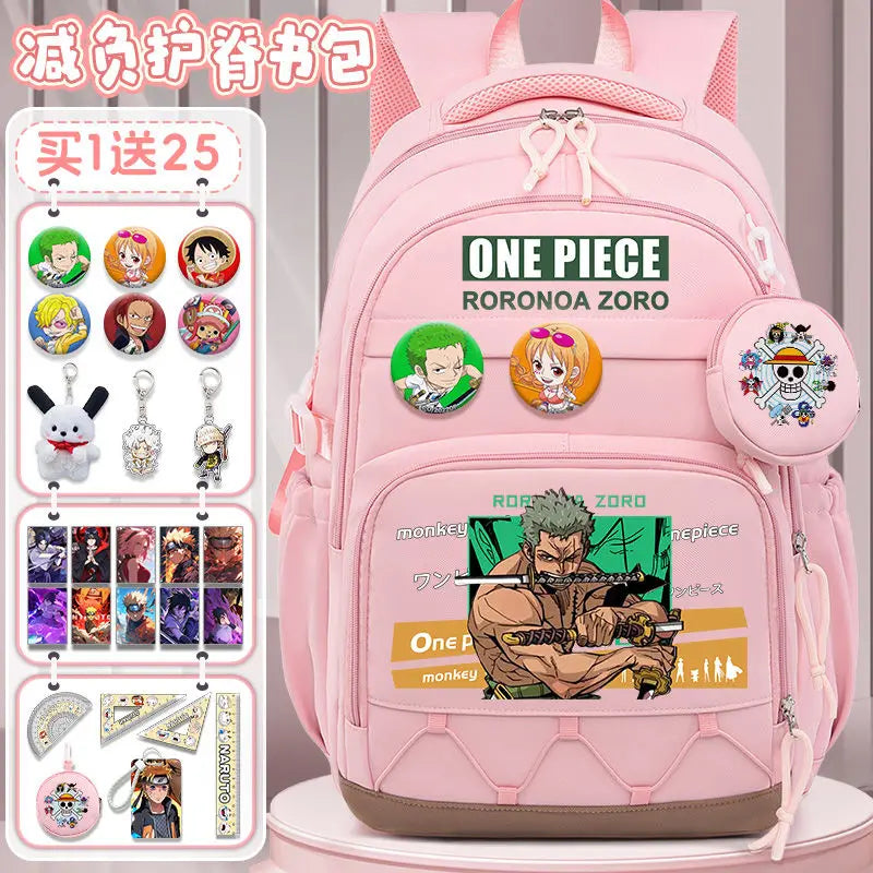 One Piece Luffy Backpack – Large Canvas School & Travel Bag