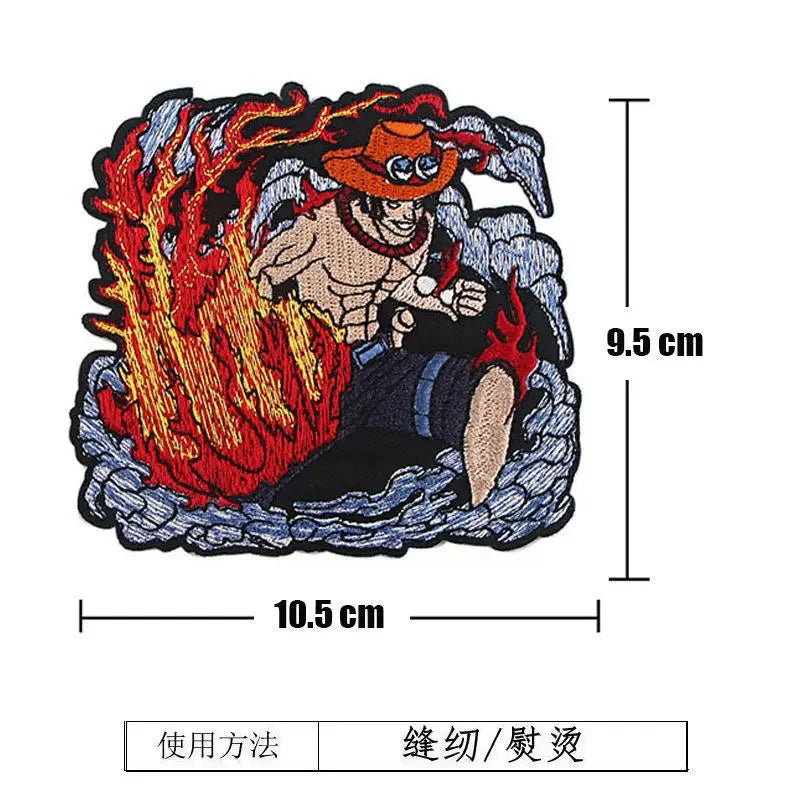 One Piece Luffy Animation Character Embroidery Ironing Cloth Sticker Fashion Clothes DIY Hole Patch Cloth Sticker
