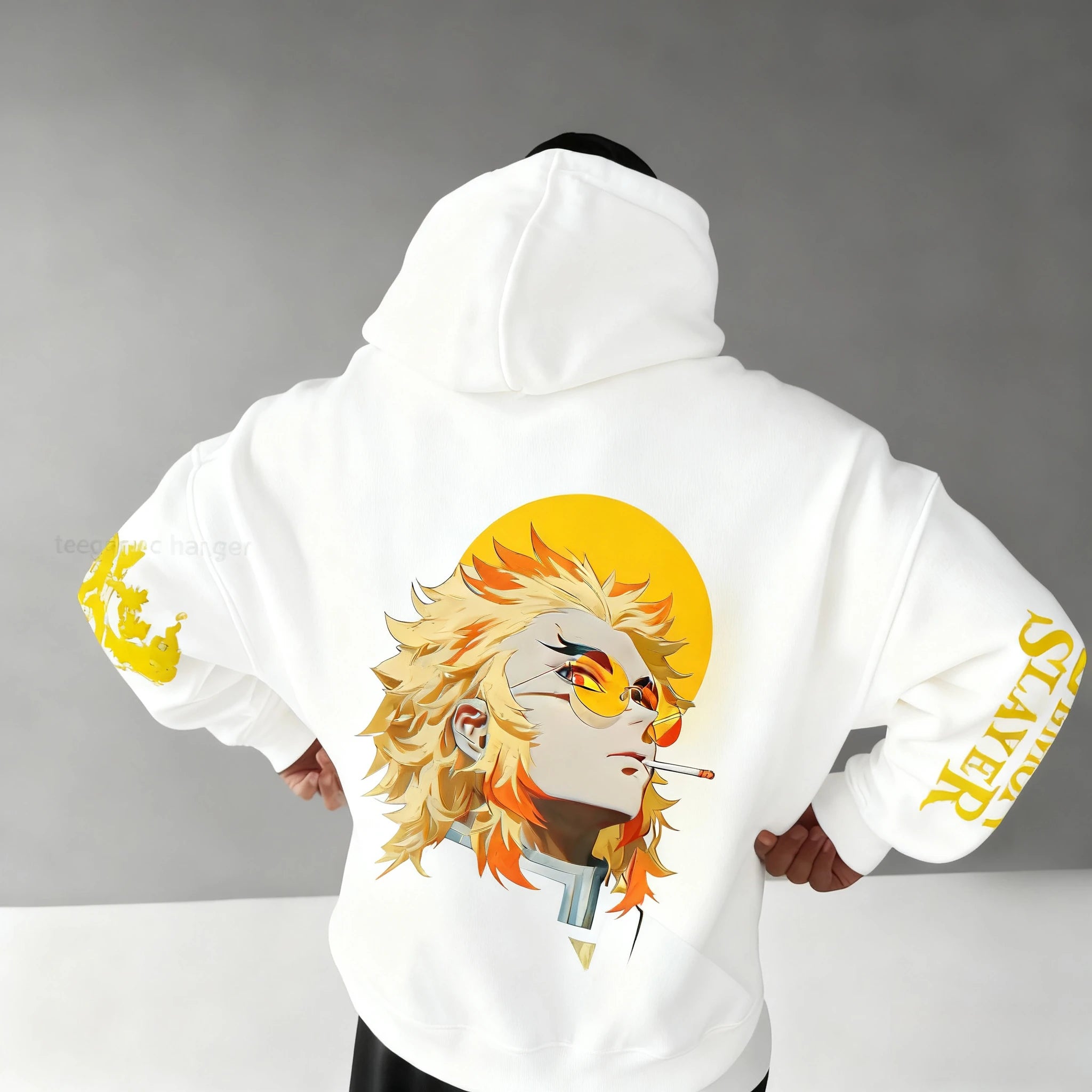 Demon Slayer Anime Autumn/Winter Men's New Rengoku Kyoujurou Printed Loose Casual Harajuku Parent Child Sweater Top