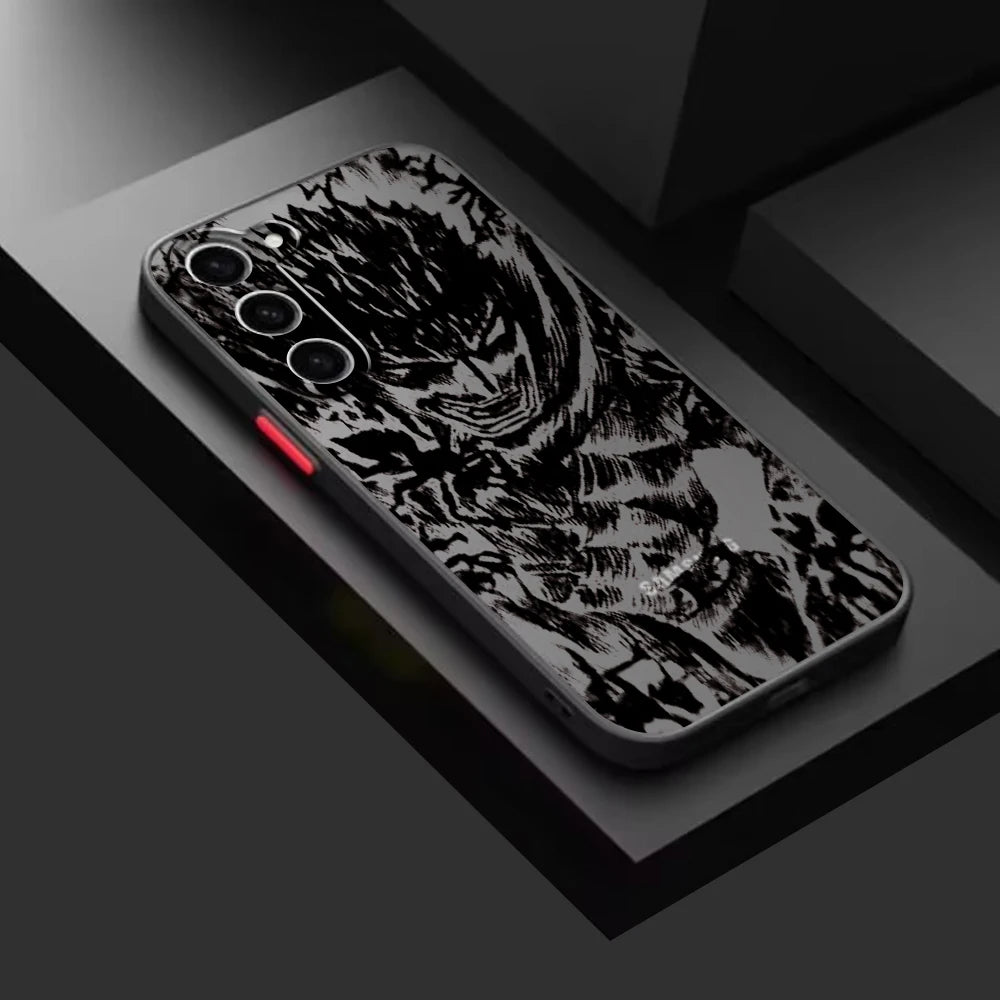 Berserk Anime Frosted Art Case – Samsung Galaxy S24–S8 Plus | Ultra | FE | 5G