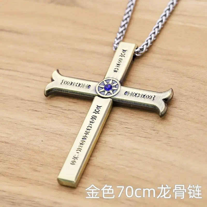 New One Piece Necklace Hawkeye Mihawk Necklace Black Blade Night Anime Peripheral Student Men and Women Pendant with Sheath Gi