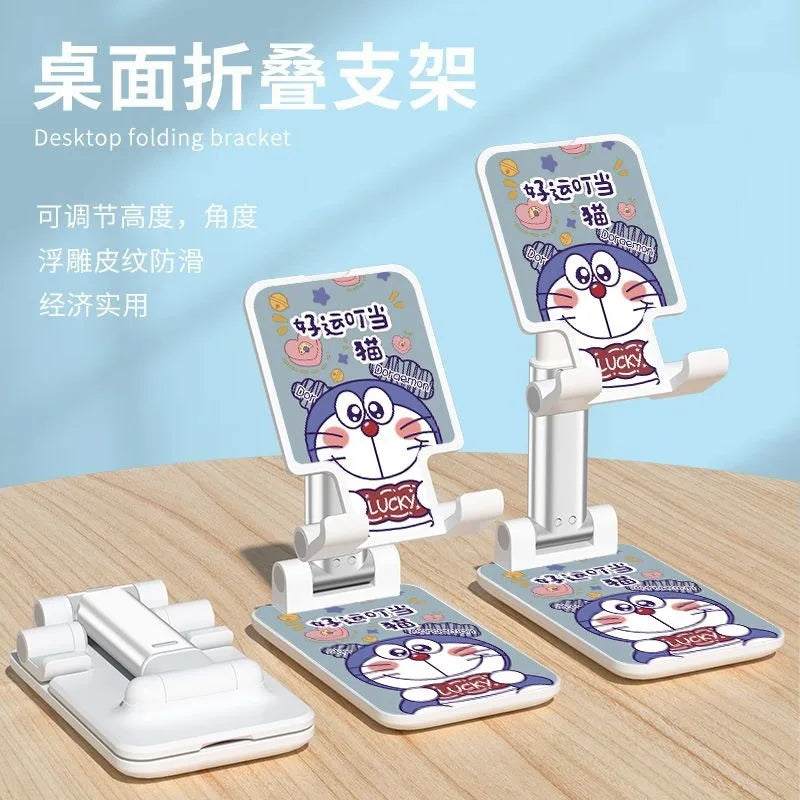 Doraemon mobile phone desktop stand cute personality portable folding lazy tablet telescopic universal holiday gift