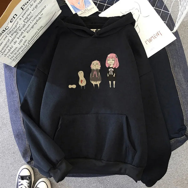 Spy x Family Anya Peanut Evolution Graphic Oversized Hoodie Korean Streetwear