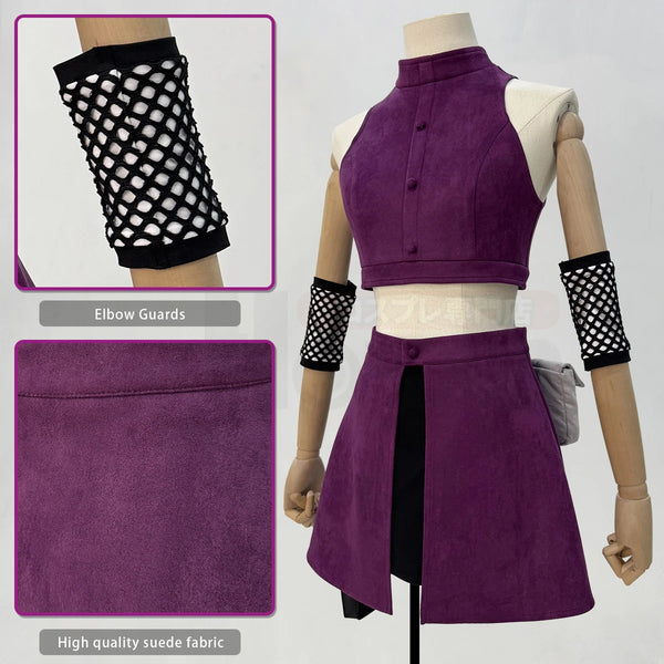 Anime Ino Yamanaka Cosplay Costume – Top, Skirt & Waist Bag Set