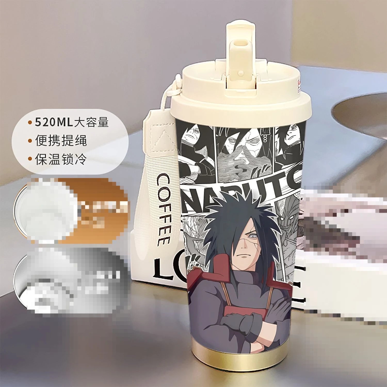 new Uzumaki Naruto cute and cool personality high-value two-dimensional student going out portable straw water cup birthday gift