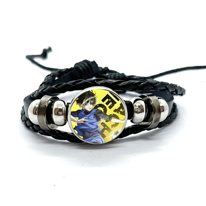 Anime Blue Lock Isagi Yoichi Chigiri Bachira Leather Bracelet Cosplay Unisex Adjustable Punk Wristband Jewelry Props