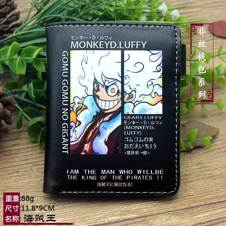 Anime One Piece Figure Wallet Luffy Purse Zoro Ace Bounty Order Skeleton Pattern Pu Kawaii Wallet Card Holder Purse