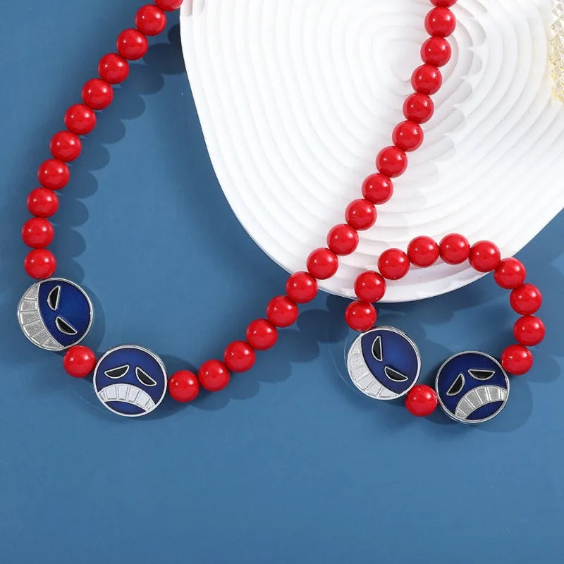 Hot Sales Cute One Piece Portgas D Ace Hats Belt Bracelet Necklace Kawaii Cosplay Props Role Play Accessories