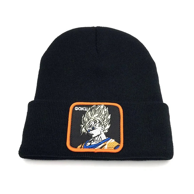Autumn Winter Dragon Ball Knitted Cap Son Goku Vegeta Warm Beanies Hat Adult Unisex Outdoor Embroidery Bonnet Christmas Gifts
