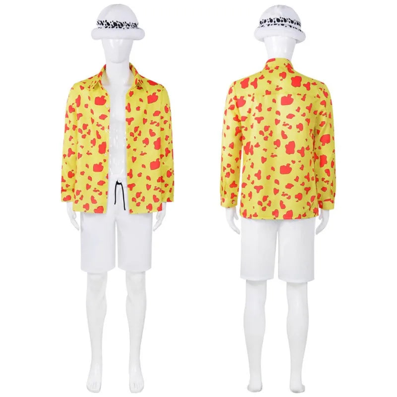 One Piece Film Red Trafalgar Law Cosplay Costume - Anime Shirt & Pants Set for Men, Halloween Party Cosplay Suit Holiday