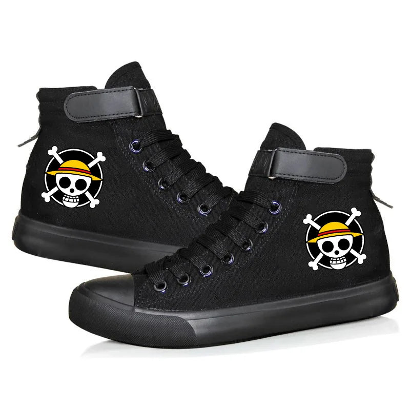New Style Animation One Piece Luffy Autumn and Winter High Top Students Leisure Sports Shoes Breathable Non-slip Shoes Gifts