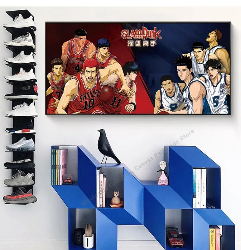 Slam Dunk Wall Art – Sakura Path Anime Mural for Bedroom or Living Room