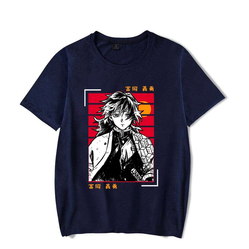 Hot Anime Tomioka Giyuu Printed T-shirts for Women Men Summer Tee Shirt Summer Casual Short Sleeve Round Neck Tops T-shirts