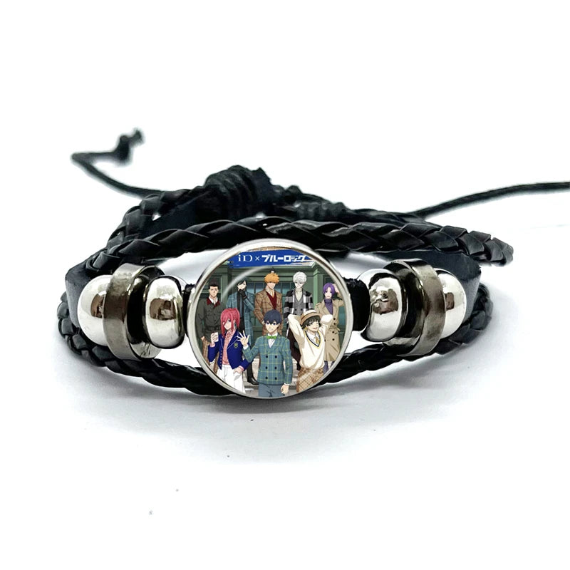 Anime Blue Lock Isagi Yoichi Chigiri Bachira Leather Bracelet Cosplay Unisex Adjustable Punk Wristband Jewelry Props