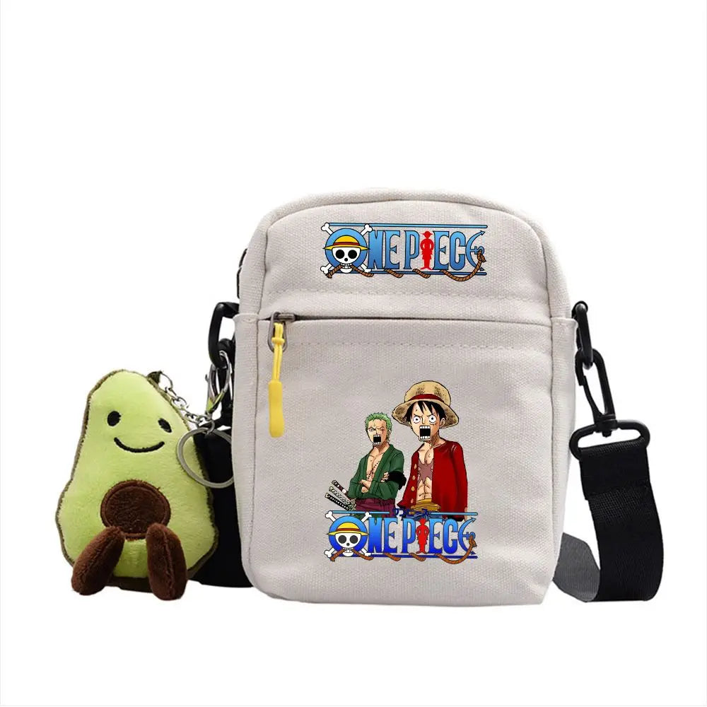 One Piece Shoulder Bag Anime Personality Creative Children's Print Crossbody Bag, Student Canvas Bag Holiday Gift