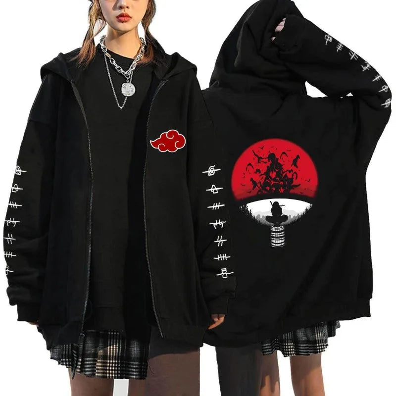 Autumn Zip Up Jacket Anime Naruto Figures Sweatshirt Men Women Plus Size Casual Clothing Harajuku Coat Halloween Gifts