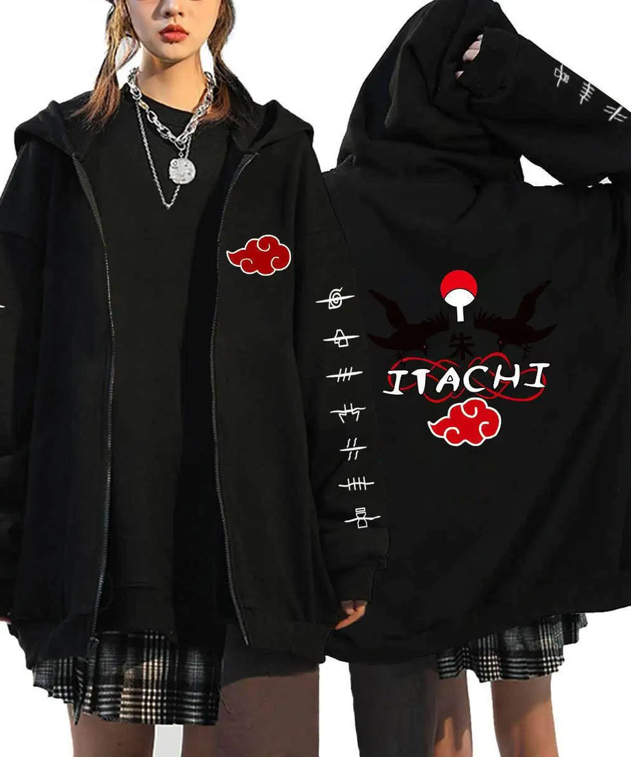Autumn Zip Up Jacket Anime Naruto Figures Sweatshirt Men Women Plus Size Casual Clothing Harajuku Coat Halloween Gifts
