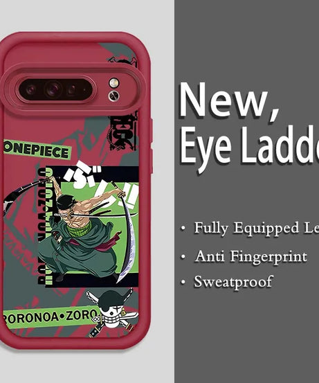Anime Zoro One Piece Luffy Art Phone Case For Google Pixel 9 8A 8 7 7A Pro XL 5G Eye Ladder Soft TPU Shockproof Cover