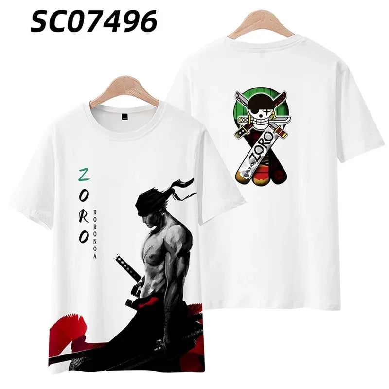 Anime Summer ONE PIECE T-Shirt Luffy Zoro 3D Print Clothes Female Male Fashion T Shirts Short Sleeves Casual Tops