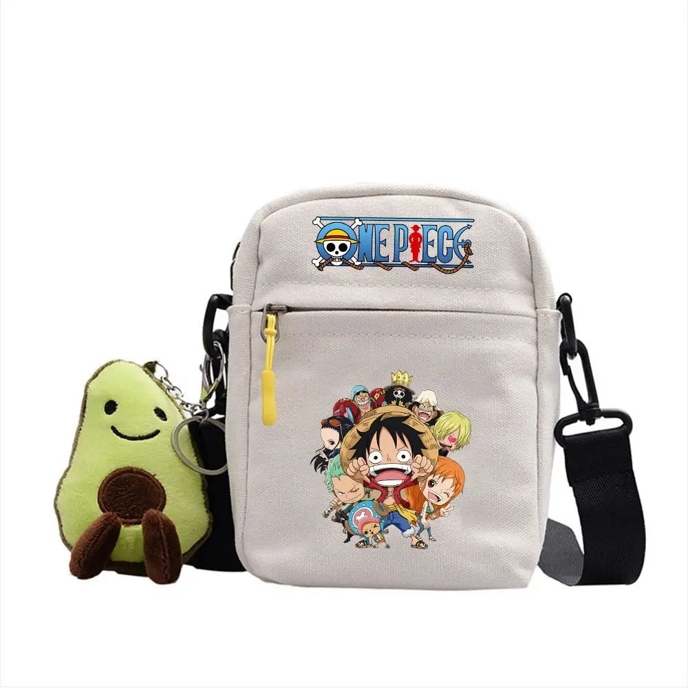 One Piece Shoulder Bag Anime Personality Creative Children's Print Crossbody Bag, Student Canvas Bag Holiday Gift