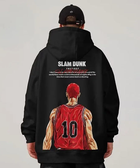 M-8XL Hoodie Men's Large Hoodie Loose and Fashionable Japanese Super Pop Anime Dunk Print Long Sleeve Double Shirt