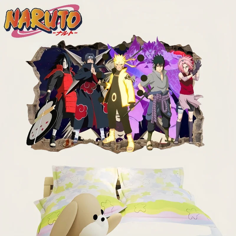 Naruto Wall Stickers, Personalized 3D Three-dimensional Adhesive Wall Stickers, Waterproof Glass Stickers, Decorative Paintings