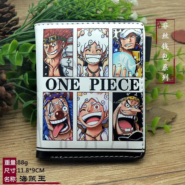 Anime One Piece Figure Wallet Luffy Purse Zoro Ace Bounty Order Skeleton Pattern Pu Kawaii Wallet Card Holder Purse