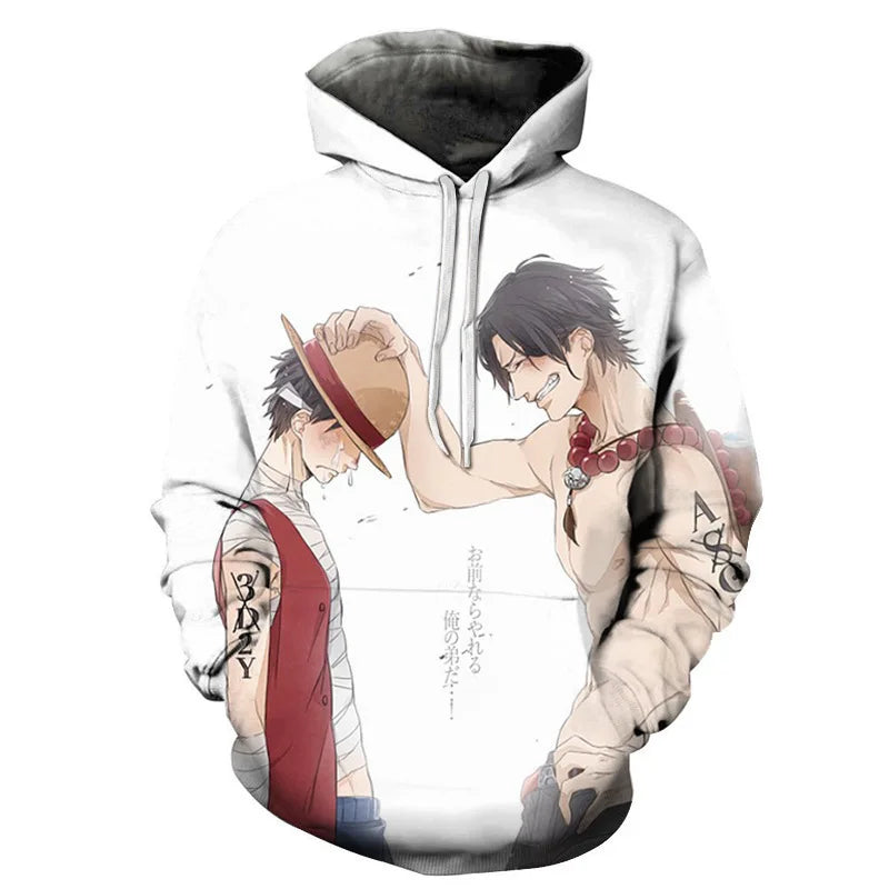Anime One Piece Luffy Trafalgar D. Water Law Hoodie Cosplay Costume Long Sleeve Sweatshirt Sweater Zip Up Coat Jackets