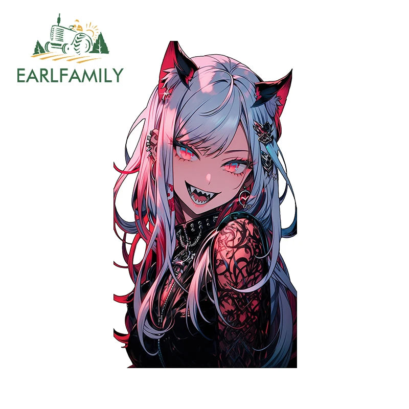 13cm x 7.4cm Zero Two Anime Car Sticker Motorcycle Bumper Funny Laptop Sunscreen Decal Scratch-Proof Fashion Decor
