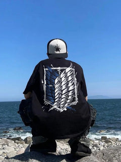 Attack on Titan Summer Wings of Liberty T-Shirt – 100% Cotton Anime Short-Sleeve Tee