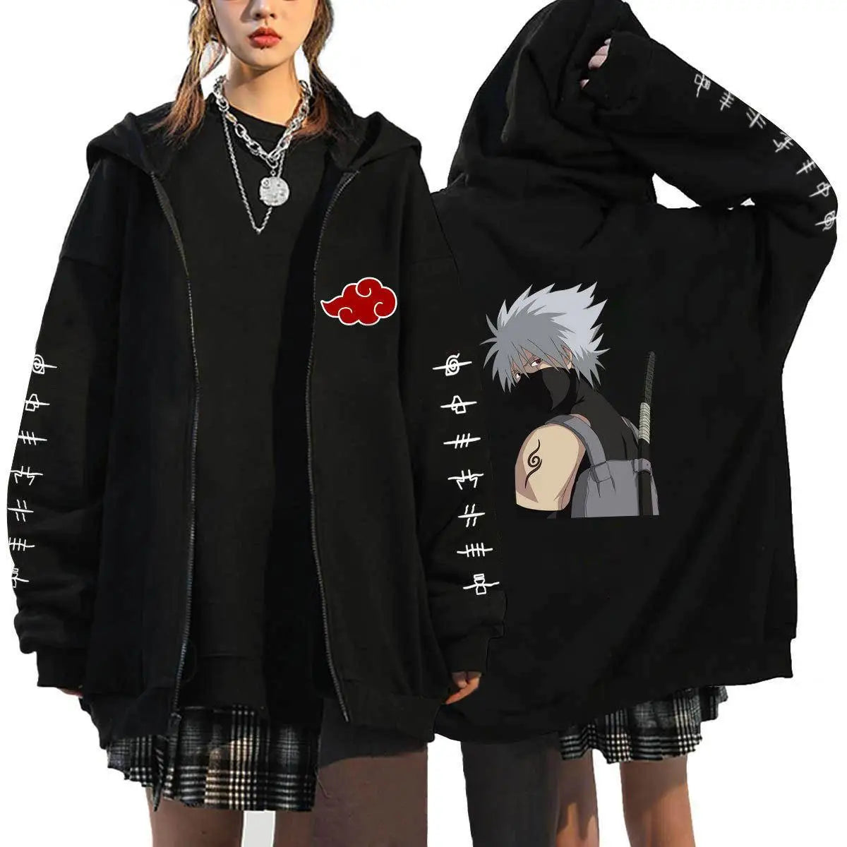 Autumn Zip Up Jacket Anime Naruto Figures Sweatshirt Men Women Plus Size Casual Clothing Harajuku Coat Halloween Gifts
