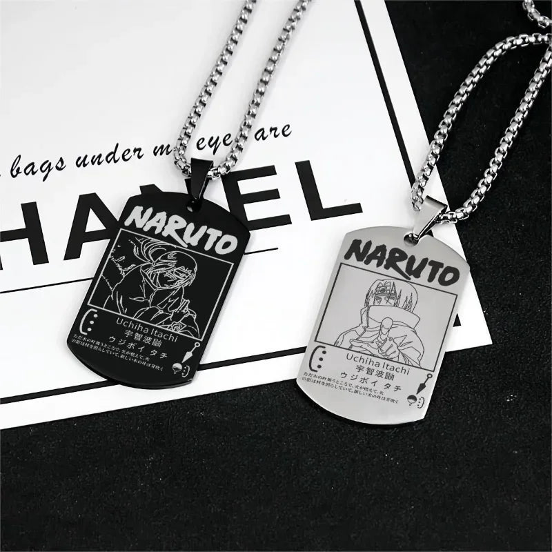 Naruto Kakashi Necklace Pendant Stainless Steel Chain Fashion Alloy Student Children Creative Necklace Clothing Accessories Gift