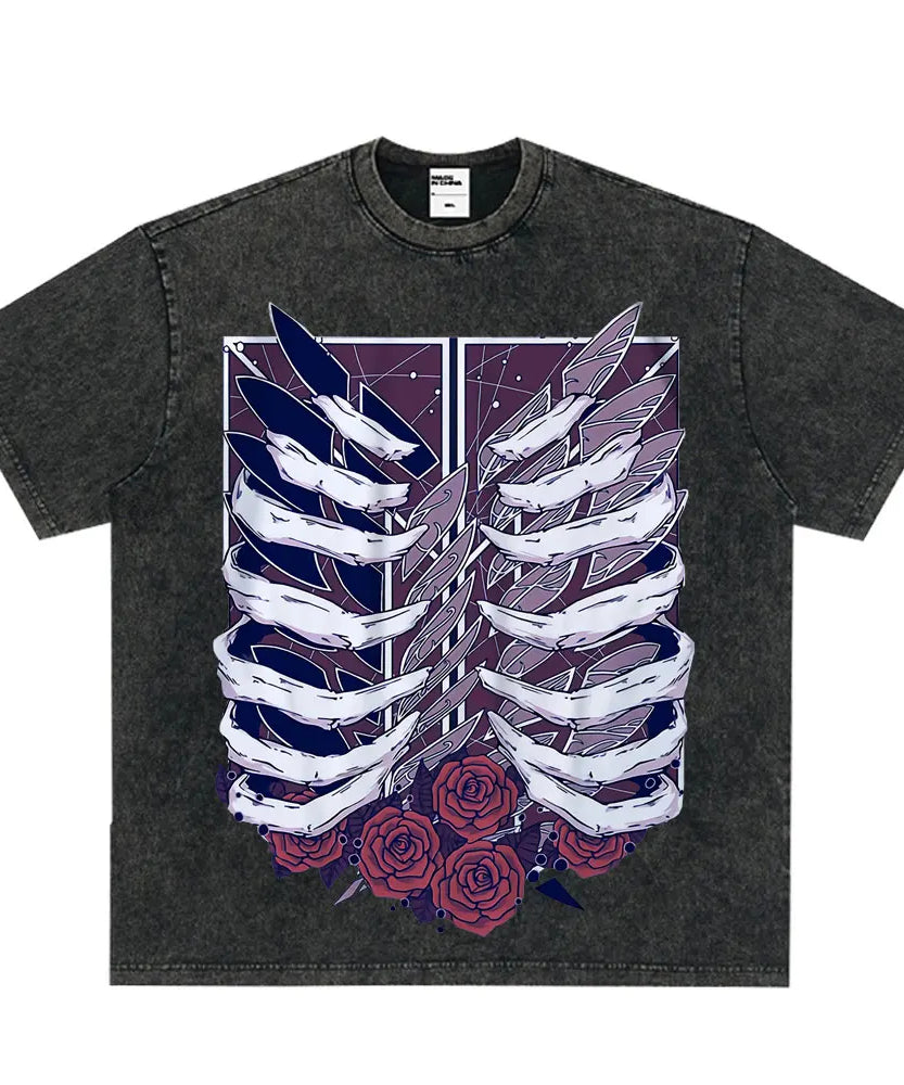 Summer Wears Anime Anime Attack on Titan Classic Cotton T-shirts New Style Washed T-shirt Fashion Streetwears Men