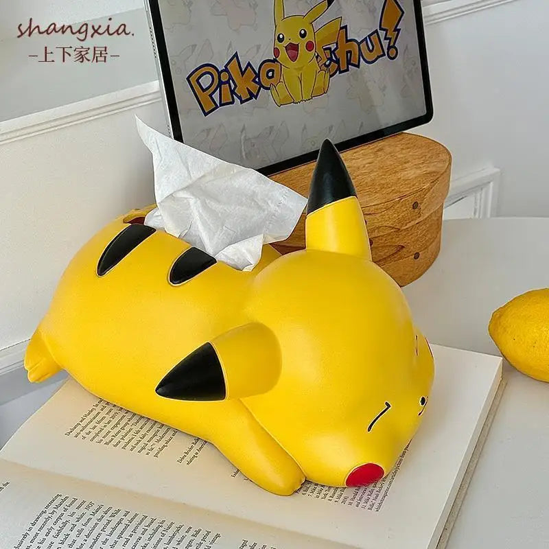 Pikachu Car Cute Desktop Creative Pikachu Tissue Box Ornament Pok é mon Paper Box Anime Peripheral Model