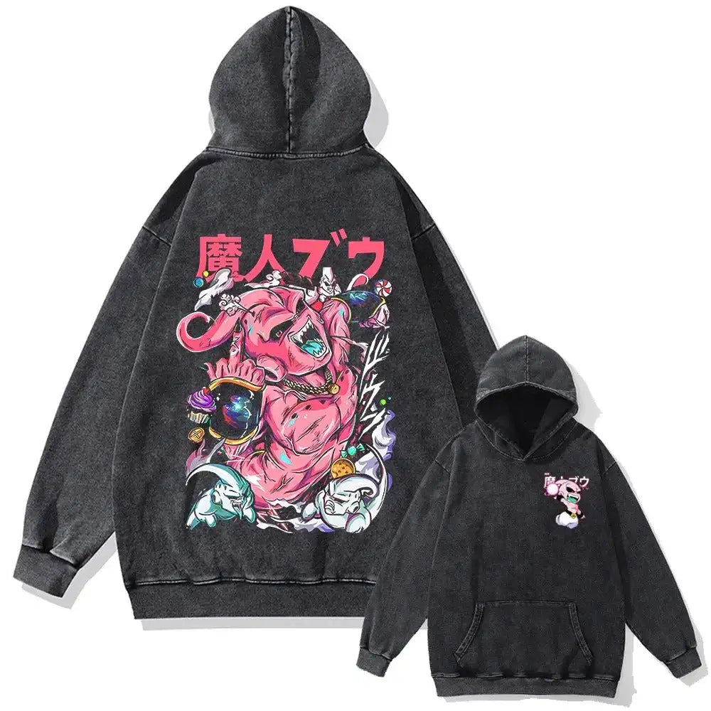 New Dragon Ball Anime Oversized Washed Pullover Sweatshirt Men Women Hoodie Casual Hip Hop Large Size Sweater Top Spring Autumn