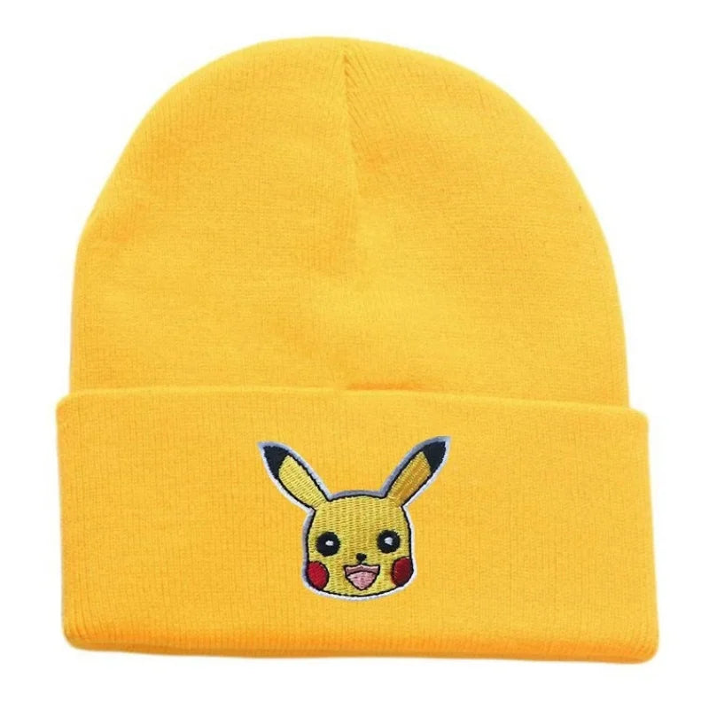 Pokemon Unisex Cotton Embroidered Beanies Casual Hats Knitted Winter Hat Hard Hip Hop Skull Bonnet Hat For Women Men