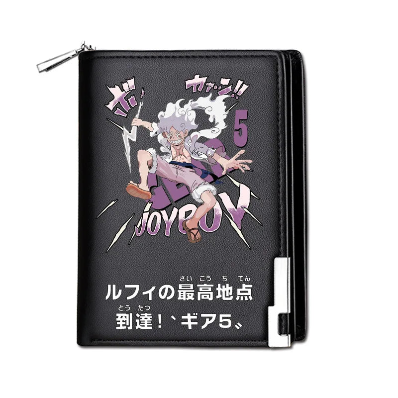 One Piece Luffy Ace Anime Peripheral Zipper New PU Wallet Handsome Personality Boy Print Coin Purse Short Card Pack Holiday