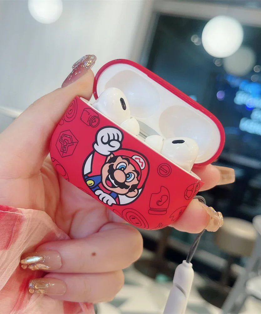 Cute Marios Earphone Cases For Airpods 2 3rd 4 Pro Pro2 Bluetooth Wireless Headphone Charging Cover