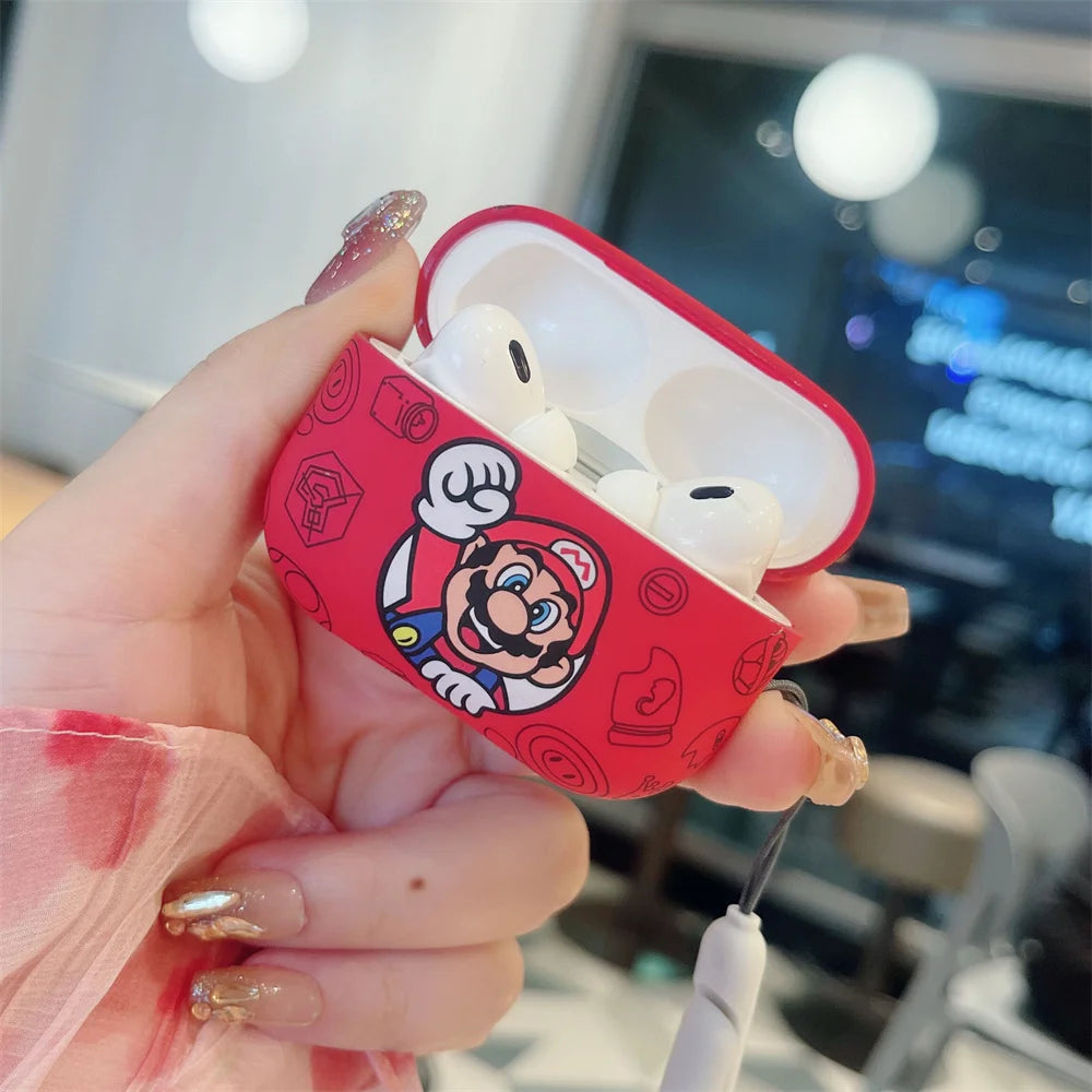 Cute Marios Earphone Cases For Airpods 2 3rd 4 Pro Pro2 Bluetooth Wireless Headphone Charging Cover