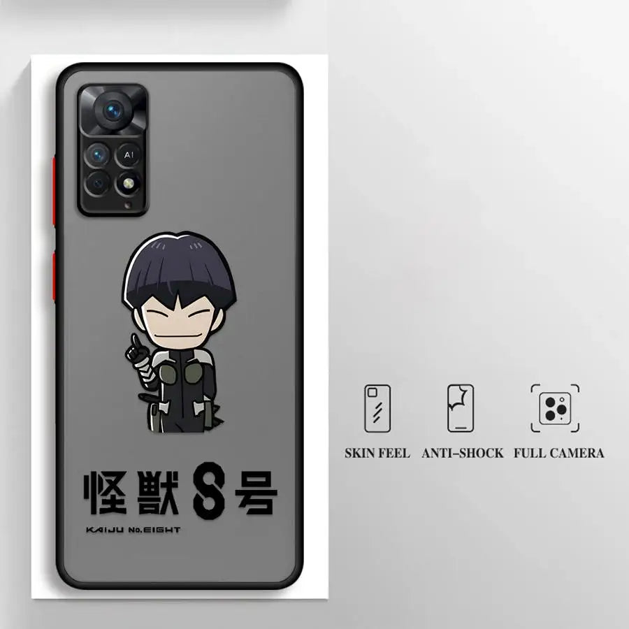 Cute Kaiju No. 8 Matte Phone Case – Xiaomi Redmi Note 8–14 Series