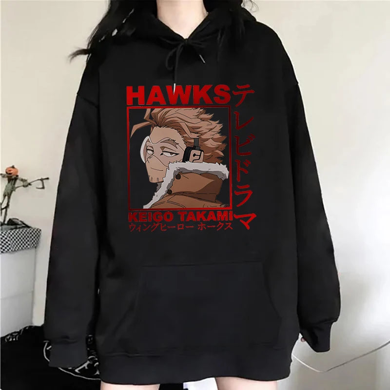 Anime Hawks Printed Hoodies Men/Women Sweatshirts Casual Hoodie Personality Pullover