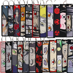 Anime Naruto Fabric Keychain Lanyard – Woven Character Zipper Pendant for Bags & Keys