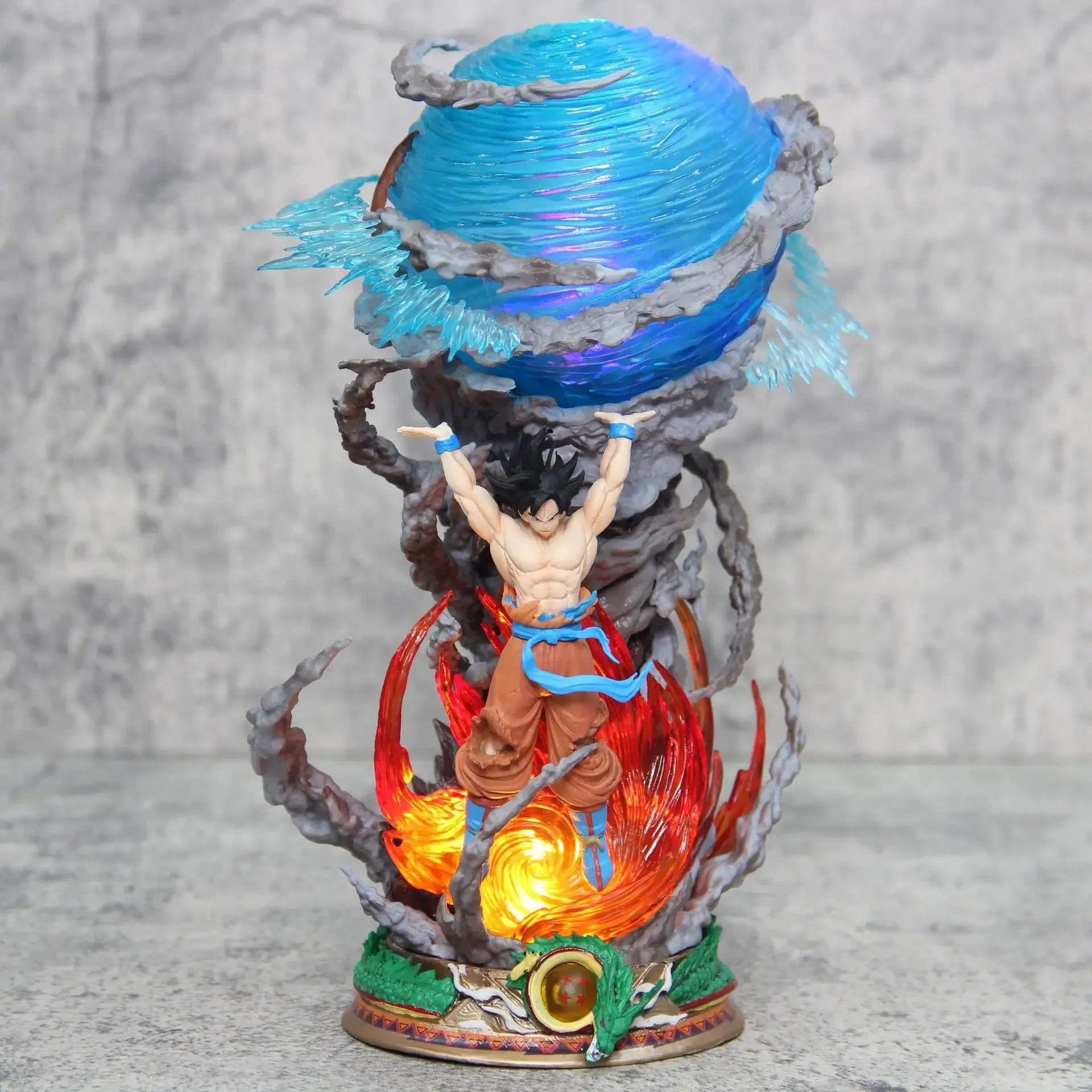 25cm Dragon Ball Anime Spirit Bomb Sou Goku Action Figure Super Saiya Pvc Model Statue Doll Collection Decoration Toys