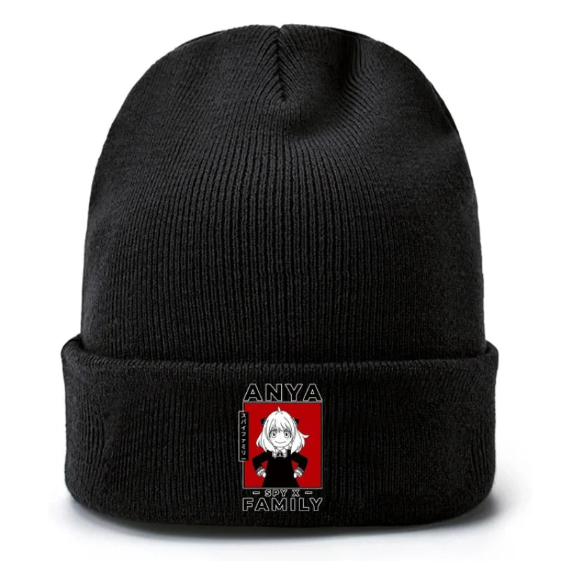 Anime Spy X Family Creative Peripheral Knitted Hats Woolen Hats Rolled Edge Printed Warm Hat Outdoor Men's Women's Trendy Hat