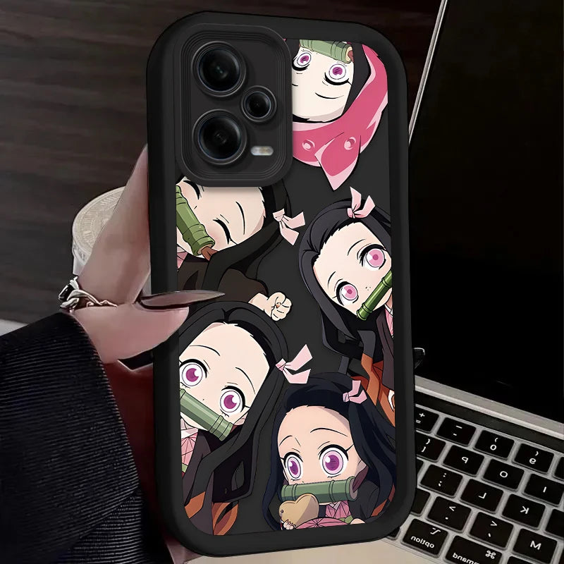 Anime Demon Slayer Case For Xiaomi Redmi Note 13 14 12 11 Pro Plus 5G 14S 12S 11S 10S 10 9 Redmi 14C 13C 12C 12 4G Back Cover