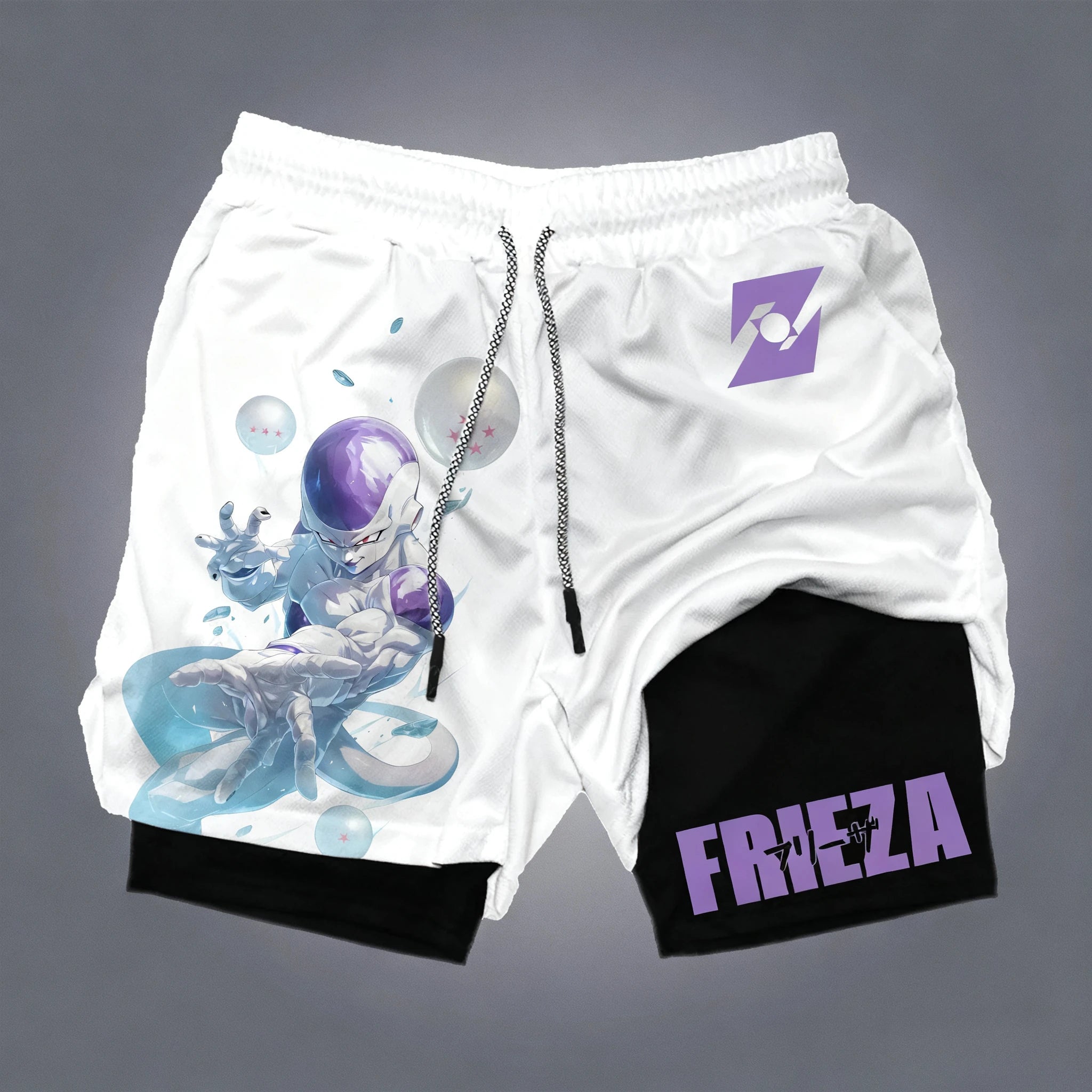 Dragon Ball Anime Joint Sports Double Layer Shorts Men's Summer New Fitness Swimming Sweat Absorbing Quick Drying 2-in-1 Shorts